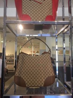 Gucci Large Bree Canvas Hobo Handbag (authentic)