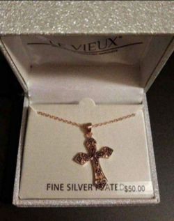 Le Vieux Cross Necklace New in Box