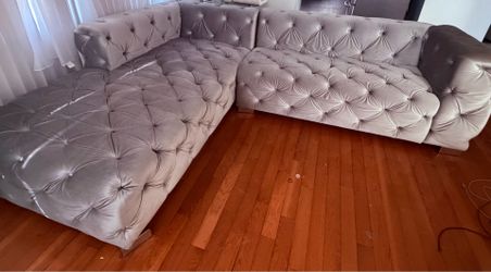 ✨ Modern Velvet Tufted 2-Piece Sectional Sofa ✨