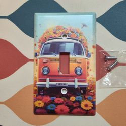 Funky Hippie Bus Light Switch Cover Plate For Home Decor 