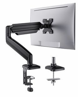 Single Monitor Mount, Adjustable Monitor Arm for 13–34 Inch Screen Up to 22lbs, C-Clamp & Grommet Base, Ergonomic Stand for Work and Gaming, VESA 75x7