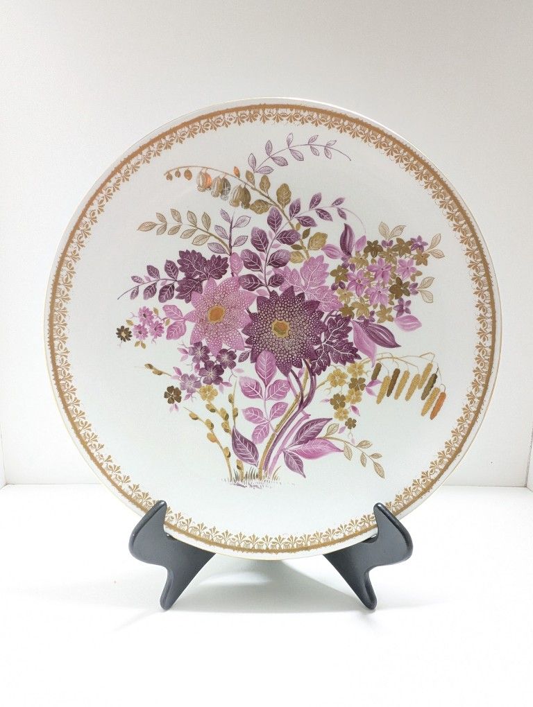 Meissen 10" Haas Mahler Plate, Hand-Painted KPM Style, Gold & Purple, Antique, Rare
