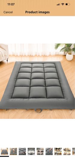 Japanese Floor Mattress, Foldable Futon Mattress Tatami Mat with Handles, Portable Roll Up Tatami Sleeping Mat, Guest & Camping Floor Bed for Adults,