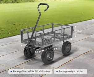 Heavy duty steel garden cart