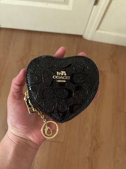 Coach Heart-Shaped Coin Purse Black