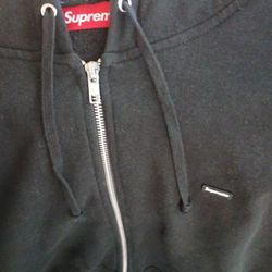 Supreme All Black Small Box XXL Zip Up Hoodie