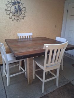 Rustic Dining Table 4 Chairs