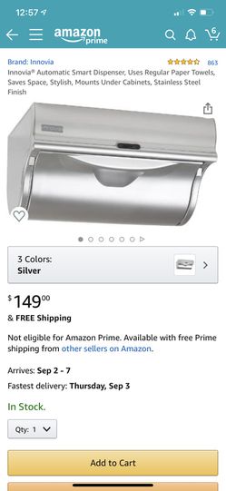 Innovia Automatic Paper Towel Dispenser, Silver, New in Box for