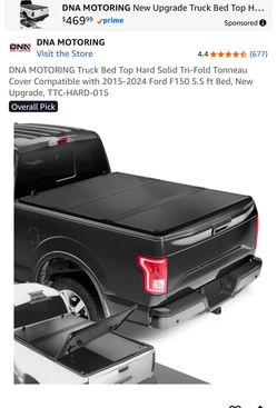 Truck Bed Top Hard Solid Tri-Fold Tonneau Cover Compatible with 2015-2024 Ford F150 5.5 ft Bed