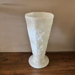 Vintage Milk Glass Vase 