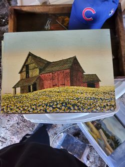 H Hargrove Painting Landscape Red Barn Make Offer