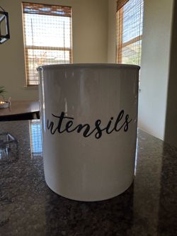 White Ceramic Utensil Holder
