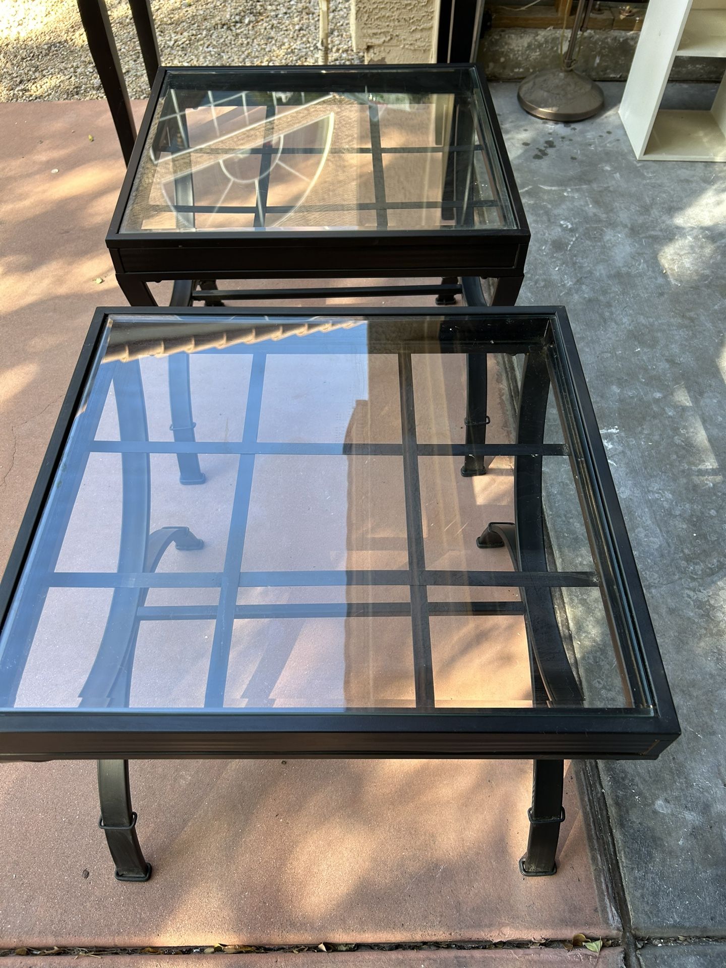 Glass Coffee Table And Two End Tables