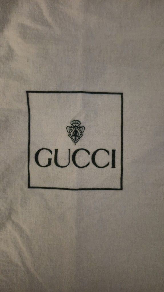 Large Cream With Green Lolg Gucci Dust Bag For Handbag