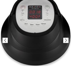 Instant Pot, 6-Quart Air Fryer Lid, Electric Pressure Cooker or Slow Cooker Accessory with Roast, Bake, Crisp, Fry, Broil, Reheat, Dehydrate Functiona