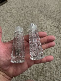 Clear Cut Crystal Salt and Pepper Shakers - Victorian Style - set of 2