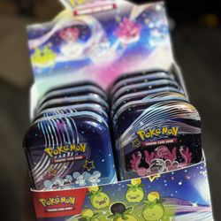 Paldean Fates Mini Tins Display Pokemon Cards