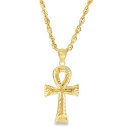 10k Yellow Gold Ankh Pendant Necklace