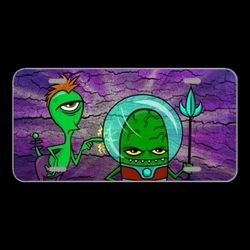 License Plate Novelty Car Front Alien Robot Monster Forward Comic