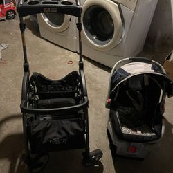 Baby Stroller 2 In 1 Car Set With Base.