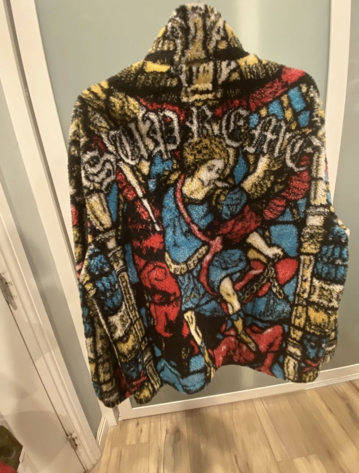 Supreme Saint Michael Fleece Jacket - White Multi - Medium for