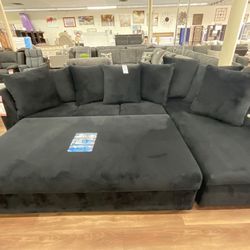 New All Black Super Comfy Sectional Sofa Couch *Ottoman Sold Separately* 