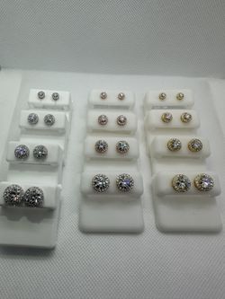 ALL SIZE Circle Crescent Moissanite Studs💎