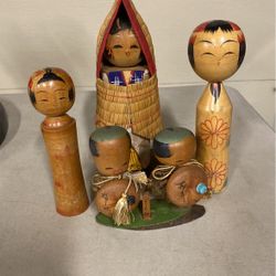    Vintage Japanese  Kokeshi  Dolls Lot Rare!!!