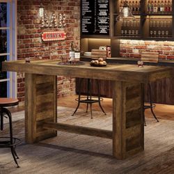 Tribesigns 70.9" Bar Table, Rectangular Counter Height Pub Table with Footrest Brand new still in the box D812