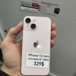 Iphone 13 Mini factory unlocked 128 GB pink plus store warranty plus free charger