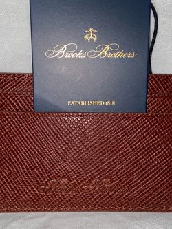 Brooks Brothers Brown Textured Leather Wallet