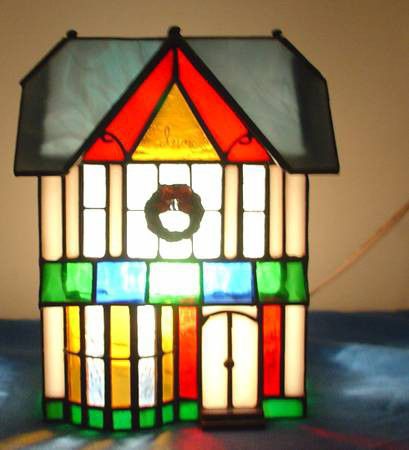 Holiday Creations Stained Glass Inn in Box Christmas Village