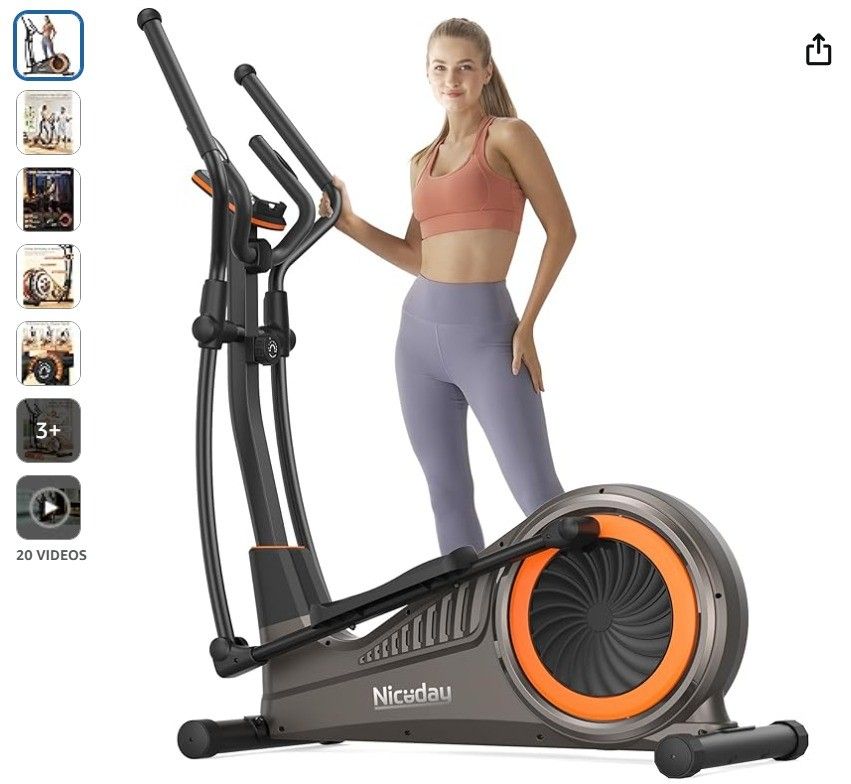 Elliptical Machine, Cross Trainer with Hyper-Quiet Magnetic Driving System, 16 Resistance Levels, 400LB Weight Limit, Pd $599