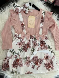 Pink Toddler Girl Outfit With Headband