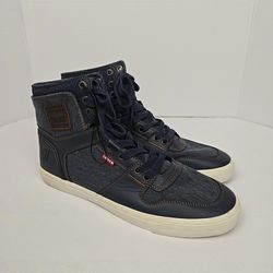 Levis Mason 501 Hi Athletic Sports Sneakers Mens 10 Shoes Navy Jeans
