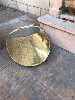Brass fireplace firewood wood basket