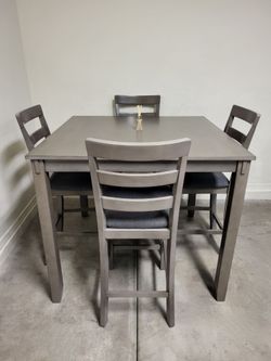 Table & 4 Chairs (New) gray