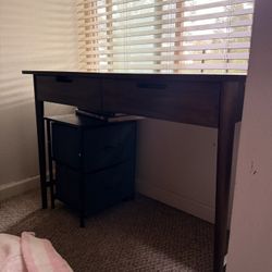 Mid Century Modern Wood Desk and Vanity 