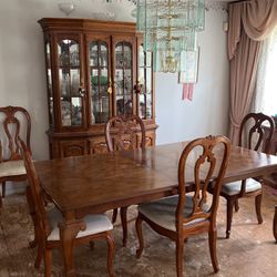 Dinning Room Set With 6 Chairs China Cabinet 