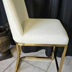 Sophia & William Creamy White & Gold Bar Stool(Single) 