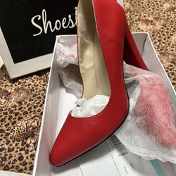 Shoespie Red Leather Pump