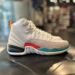 Air Jordan 12 Retro White Multicolor Size 6.5y
