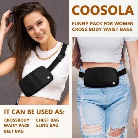 new Belt Bag Leather Fanny Packs for Women and Men Fanny Pack Crossbody Bags for Women Fashion Waist Packs with Adjustable Strap(Black)  High-Quality 