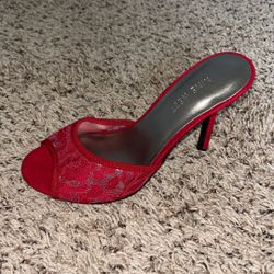 W6.5 Red Lace Heels (Brand Nine West)