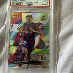 2023-2024 Topps Finest Ucc #50 Lamine Yamal Ferris Refractor (psa 9 mint)