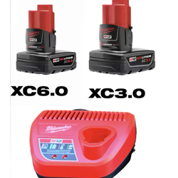 MilwaukeeM12 12-Volt Lithium-Ion XC Extended Capacity 3.0 Ah Battery AND 6.0 Ah WITH Charger