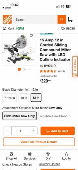 Chop saw Ryobi 12in
