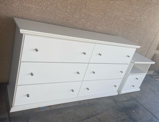 Large White Dresser And Nightstand