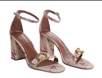 Coach Floral Block Heel Sandals