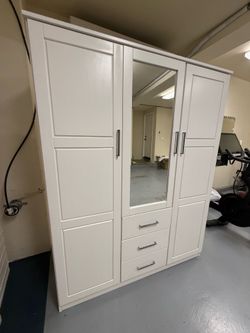 Wayfair Armoire, white, lightly used - need your own transportation